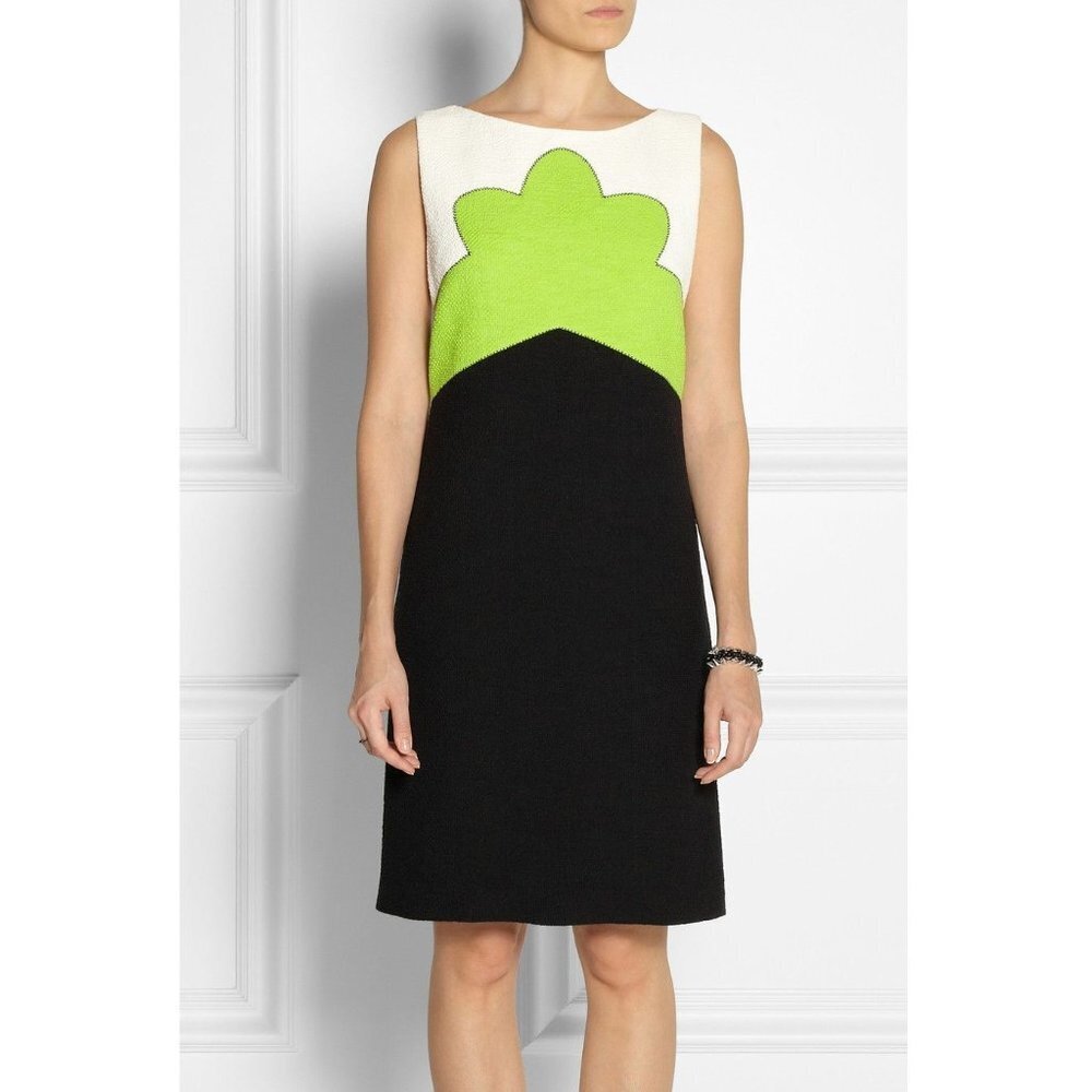 Carven Color Block Tweed Sheath Dress